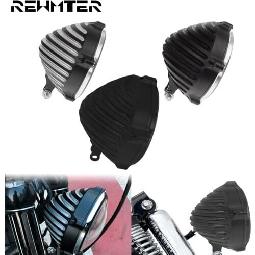 Motorcycle 5.75'' Headlight Headlamp Cover With Bottom Mount Configuration CNC For Harley Sportster XL 883 Softail Dyna FXSTC
