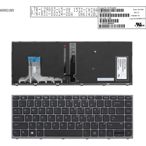 US QWERTY New Keyboard for HP ZBook Studio G3 G4 Mobile 841681-001 Laptop Gray Frame with Backlit