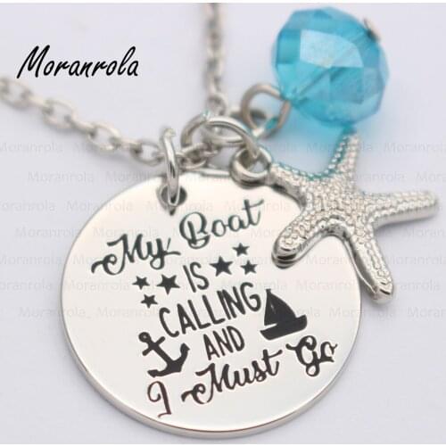 New arried " My Boat is Calling and i must go "Copper necklace &Keychain,charm, Boat Yacht Sail Sailer jewelry Summer Beach gift
