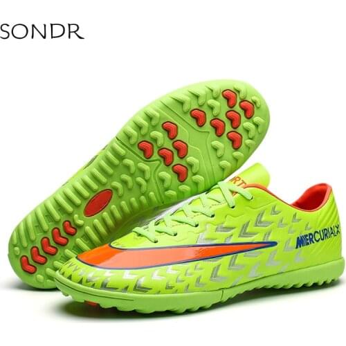 New Arrival Men Soccer Shoes TF/FG High Ankle Football Boots Adult Kids Cleats Grass Training Sport Footwear Mens Sneakers 0589