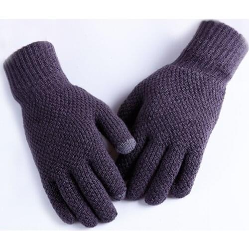 Winter Knit Gloves Mens Finger Touch Screen Gloves Autumn Outdoor Warm Riding Sunscreen Magic Gloves Male Velvet Mittens Glove