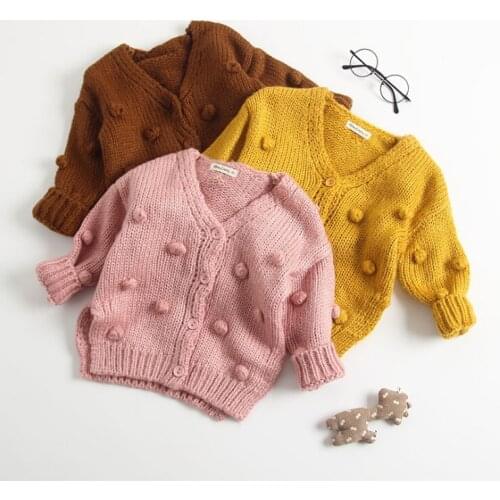 Autumn Winter Infant Kids Baby Girls Sweater Coats Toddler Baby Knitted Cardigan Coat Jacket Sweater Warm Outerwear