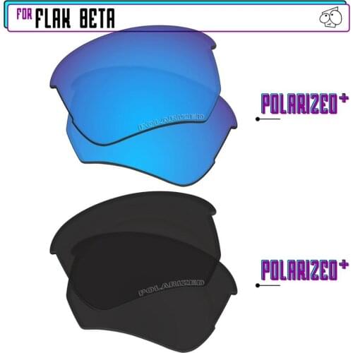 EZReplace Polarized Replacement Lenses for - Oakley Flak Beta Sunglasses - BlackPPlus-BluePPlus