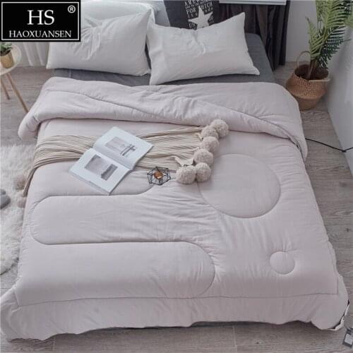 Light Purple Comforter Queen King Comforter Pure Cotton Sanding Fabric Hypoallergenic Wool Down Quilt Bedding Alternative 3.5kg