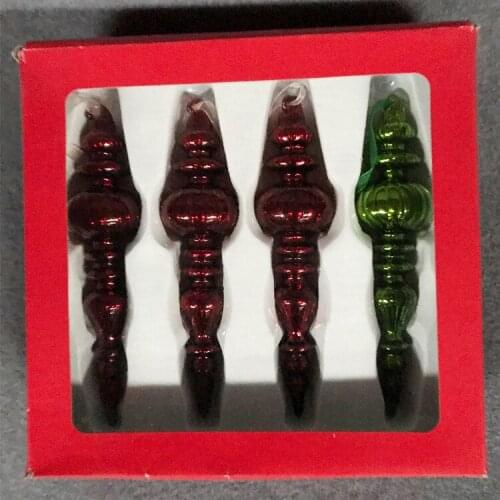 Christmas tree decorations glass ornaments small shopping malls display windows foreign trade ice strips 4 inches 4