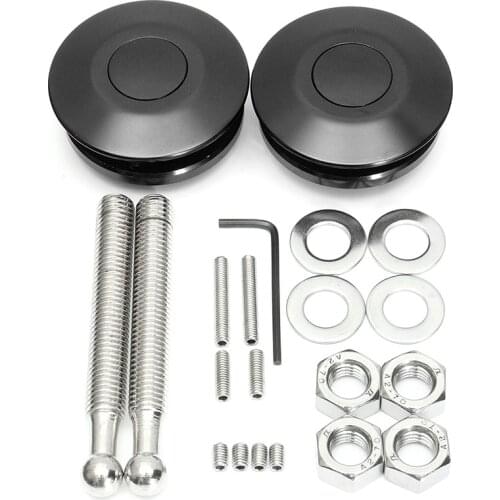 Universal Black Metal Car Racing Push Button Billet Hood Pins Lock Clip Bonnet Kit Car Styling Quick Latch 6.2cm/2.44"