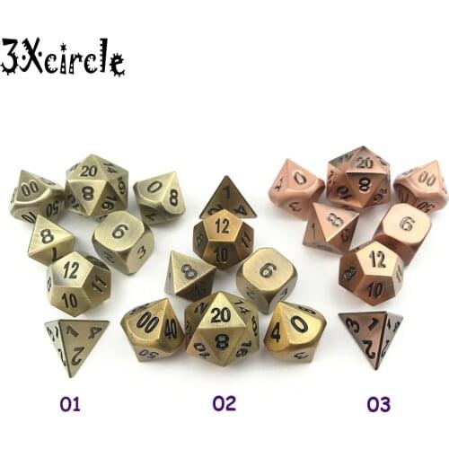 High Quality Alloy Metal Dice Juegos De Mesa Dados Rpg,Set of D4-D20 for Dnd Board Game Playing,Games with A Dices Box
