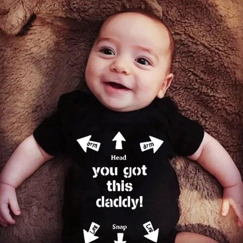 You Got This Daddy Print Baby Rompers Newborn Infant Girls Boys Short Sleeve Funny Interesting Dad Rompers Jumpsuit Father Gift