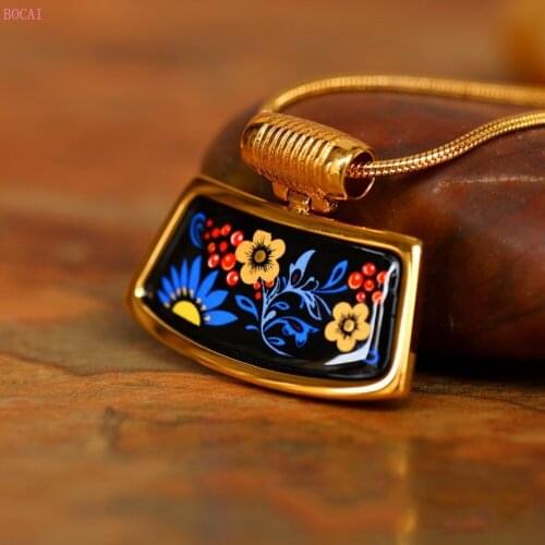 Night gorgeous series enamel color head ornament pendant for women enamel color fan enamel color Necklace female Pendant