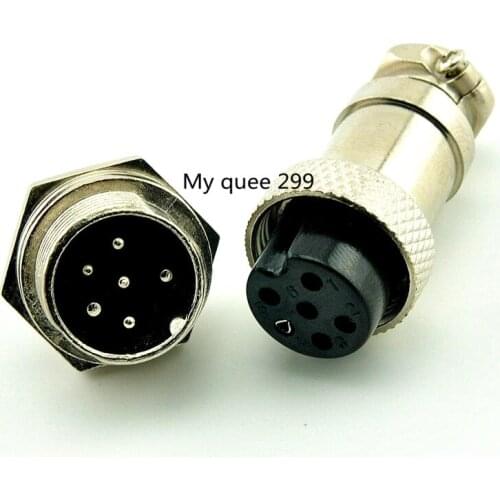 20pcs=10pair 6PIN 16mm gx16-6 core aviation plug cable connector plug + socket