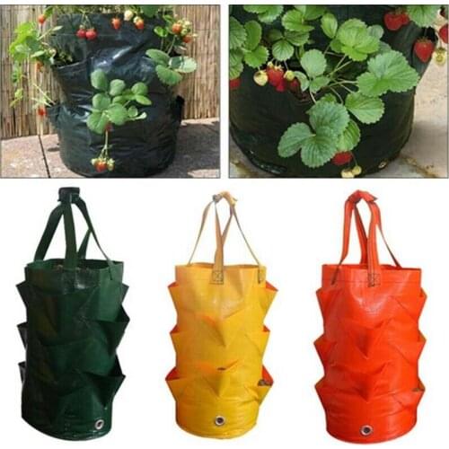 3 Gallon Strawberry Planting Growing Bag Garden Hanging Planter Grow Bag Plant Pouch Tomato Strawberry Flower Herb Bags