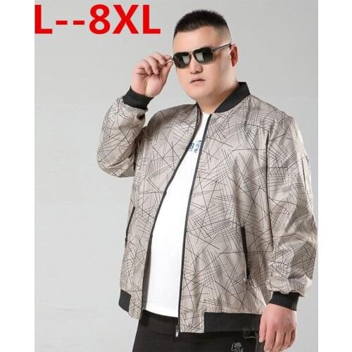 Big Size 8XL 7XL 6XL Quality Bomber Casual Jacket Men Spring Autumn Outerwear Mandarin Sportswear Mens Jackets For Male Coats
