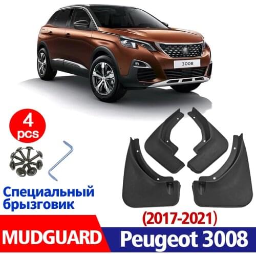 Mudflaps FOR Peugeot 3008 Mudguards Fender Mud Flap Guard Splash Mudguard Car Accessories Auto Styline Front Rear 4pcs 2017-2021