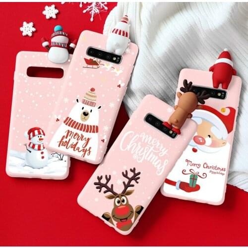 For Samsung Galaxy M31 A21S A50 A51 A71 A70 A41 A31 A21 A81 A91 A40 A30 A10 A10e A20e A01 Lovely Santa Claus Christmas Doll Case