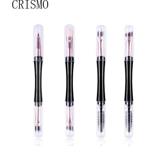 CRISMO 1pc Double Head Makeup Brush Eyeshadow Eyebrow Eyeliner Eyelash Brush Professional Eye Make Up Brushes Cosmetic Tool