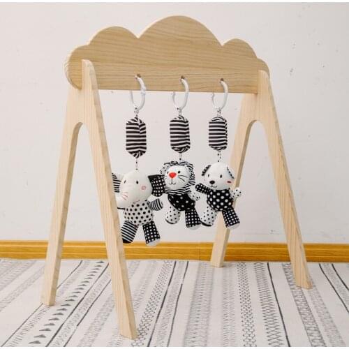 Baby Toys Mobile Rattles Music Crib Holder Cartoon Animal Bed Bell Lion Cows and Bear Rattle Ring Newborn Educational Toy