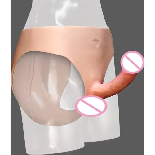 Long Soft Strapon Realistic Wearable Dildos for Women Real Penis With Scrotal Dildo Female Pants Lesbian Sex Toys For Woman