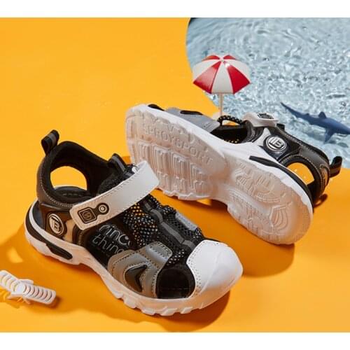 Breathable Childrens Sandals 2021 Summer Closed Toe Sandals for Boys and Girls Designer Protection Hook&loop Kids Girls Sandals