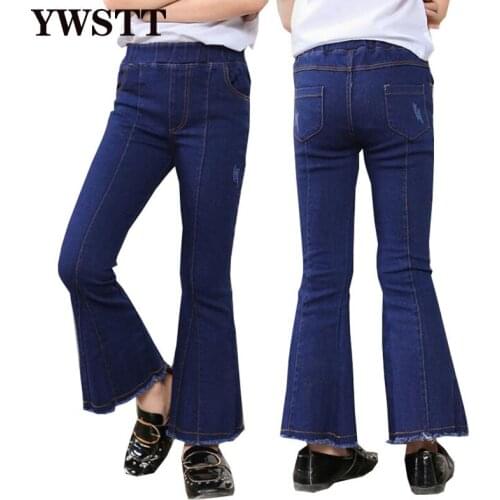 Girl Denim Flare Pants Boot Long Trousers 2020 Girls Bell-bottomed Pants Children Student Pants For Girls