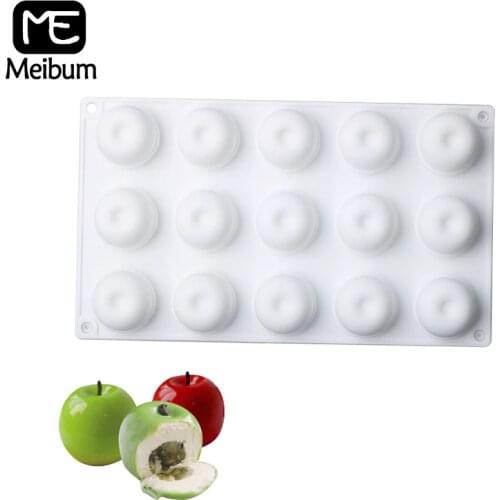Meibum Cake Mold Mousse Dessert Mould 15 Cavity Apple Shape Silicone Molds Muffin Baking Pan Pastry Form Cake Decorating Tools