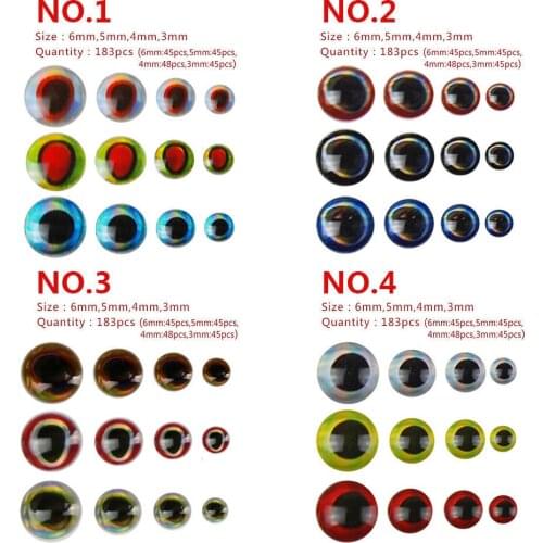 Hyaena 366pcs/lot Mixed Sizes Fishing Lure Eyes Bionic 3D Realistic Artificial Bait Eyes Fly Holographic Fishing Lure Sticker