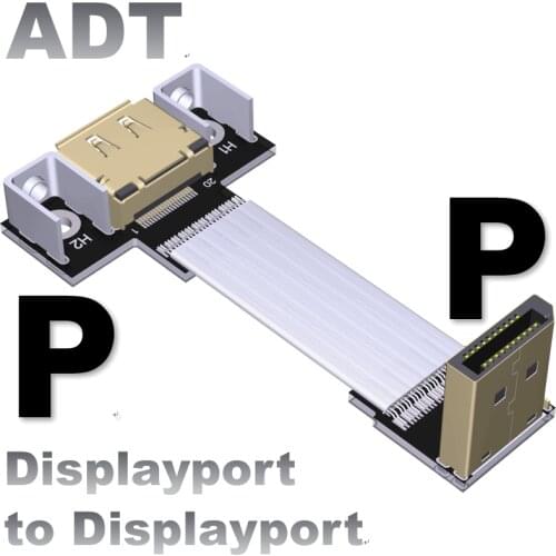 DisplayPort Extension Cable DP 4K 60Hz 1.4V Cord Elbow Angled Adapter 5cm-2m FPC Display Port Ribbon Flat Female Bracket
