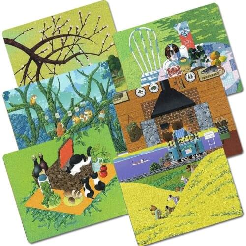 Scandinavian style oil painting mouse pad small simple thickened