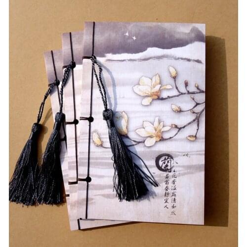 1pcs Hot Chinese Style Ink Painting Orchid Thread-bound Journal Diary Planner Notebook Notepad For Kids Gift Korean Stationery