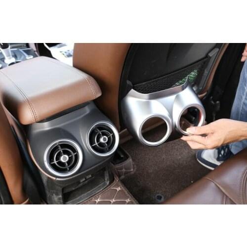 For Alfa Romeo Stelvio 2017 ABS Matt Silver Rear Row Air Conditioning Vent Outlet Cover Trim Car Accessories