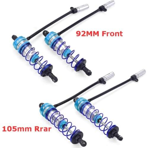 Metal Shock Absorber 92mm Front &105mm Rear Adjustable Damper Suspension for 1/10 RC Car Parts Truck Buggy Truggy Traxxas