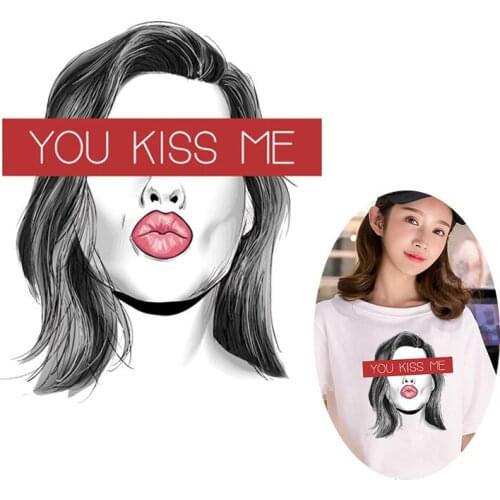 Fashion Girl Patches Iron On Transfers Vinyl Heat Transfer Butterfly Ironing Stickers Thermal Patches For Clothing Appliques