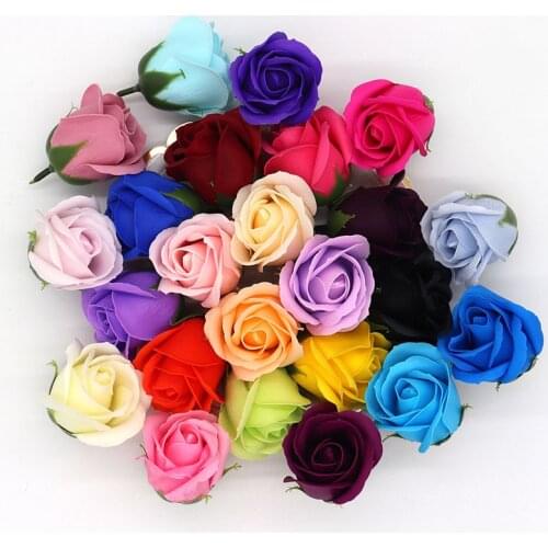 50Pcs/Lot Rose Soap Flowers Scented Bath Body Petal Handmade Paper Soap Roses Flower Romantic Wedding ValentineS Day Gift