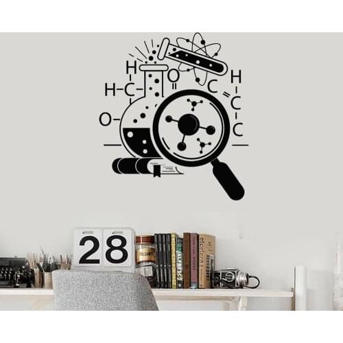 Chemistry Scientist Wall Stickers Science School Vinyl Wall Decals Home Decoration Art Science Study Explore Wall Poster AF041