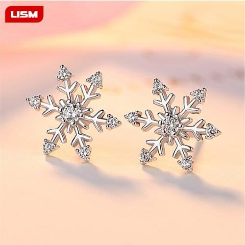 New Fashion Crystal Earring New Earring Cute Snowflake Earrings For Women Jewelry Christmas Gift