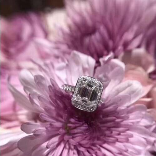 Top Quality 925 Sterling Silver White Silver Color CZ Cubic Zirconia Ring Bague Fashion Cubic Zirconia Jewelry For Women SZ 6-8