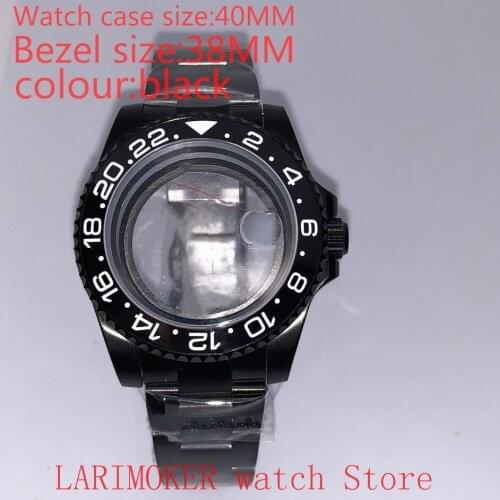 Suitable for Mingzhu Miyota 8215 40mm 904L stainless steel case, transparent black back cover, with bezel black