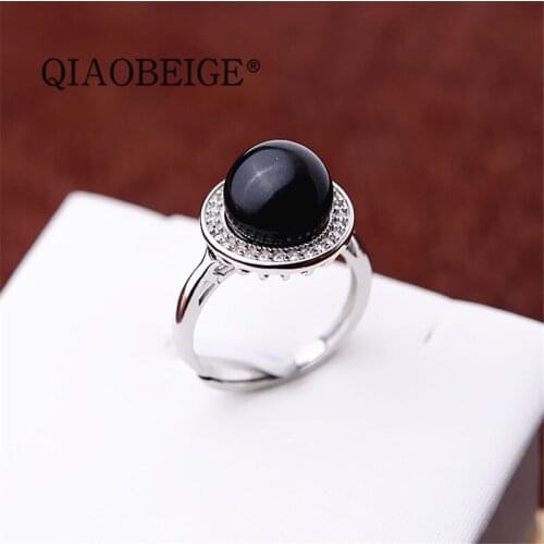 QIAOBEIGE 925 Sterling Silver open ring pearl diy mounting only silver accessory no pearl wholesale price