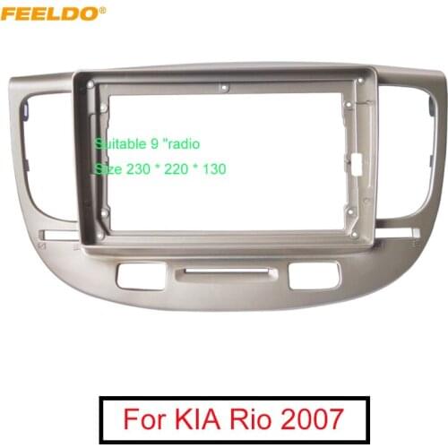 FEELDO Car Stereo Audio Fascia Frame Adapter For KIA Rio 9" Big Screen 2Din Dash Fitting Panel Frame Kit