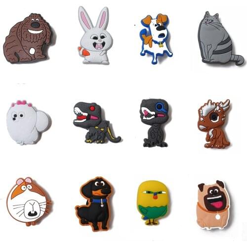 Sale 12pcs PVC Animal Shoe Charms,Shoe Buckles Accessories Fit Bands Bracelets Croc JIBZ,Kids Party X-mas Gift