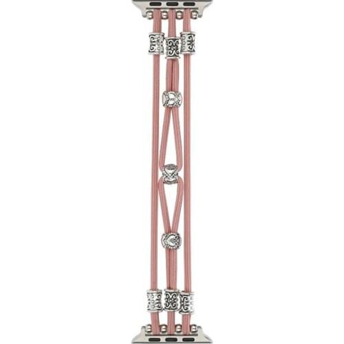 Fashion Women Chain Nylon Elastic Cord Band For Apple Watch Band 38mm 40mm 42mm 44mm Bracelet iWatch Strap Series 2 3 4 5 6 SE