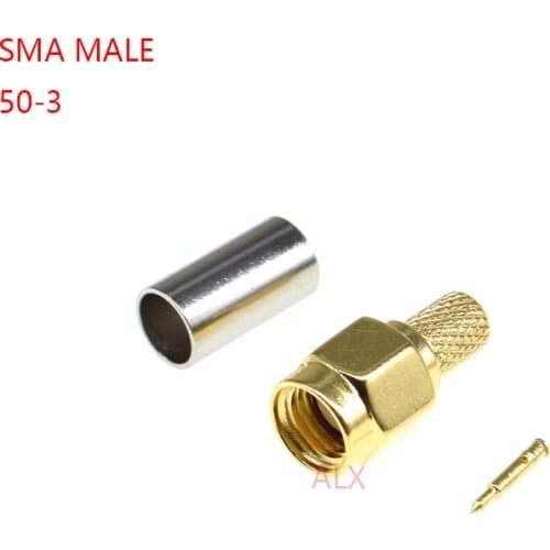 10PCS SMA MALE CONNECTOR MALE PLUG FOR RG58 LMR195 RG-400 RG-142 50-3 cable RF ADAPTER Antenna CONNECTOR