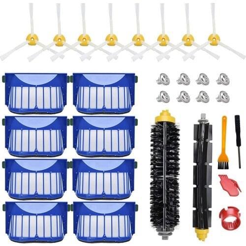 Replacement Accessory Kit For Irobot Roomba 600 Series 690 680 660 650 Filter, Side Brush,Bristle Flexible Beater Brush