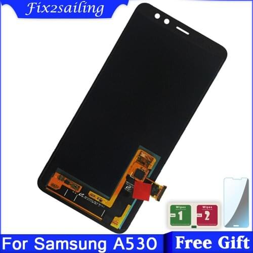 Super Amoled LCD For SAMSUNG GALAXY A8 2018 A530 LCD Display Touch Screen Digitizer Assembly 100% Tested For A530F A530DS A530N