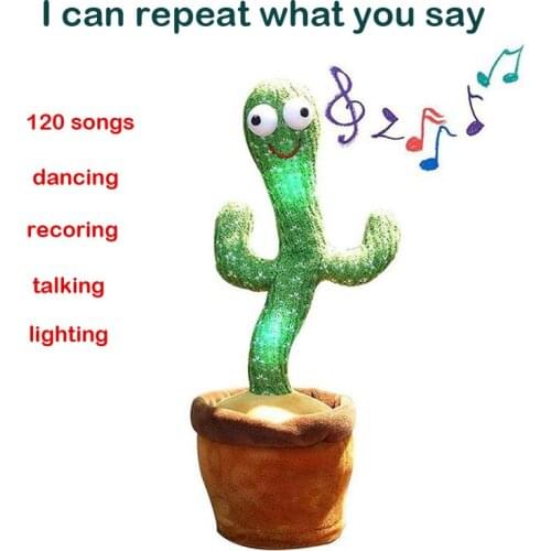 Dancing Cactus Talking Toy Doll Singing Sound Record Repeat Plush Plant Kawaii Cactus Toys Children Kids Education Toy Gift