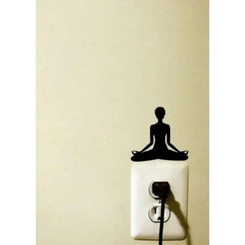 Yoga Meditation Vinyl Light Switch Sticker Home Wall Decal 5WS1018