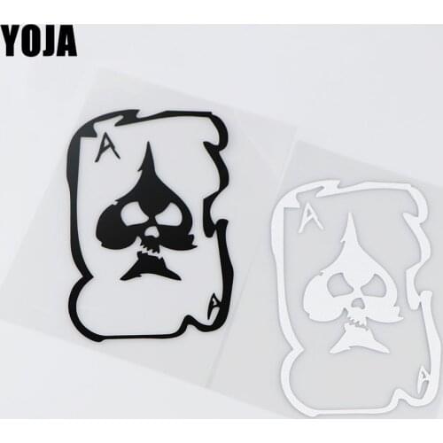 YOJA 11.4X15.8CM Poker Game Spades A Skull Personality Vinyl Car Stickers Decals ZT4-0202