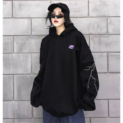Long Sleeve Loose Printed Womens Autumn Girls Sweatshirt Hoodies High Street Japan Harajuku Fall Streetwear Casual Tops