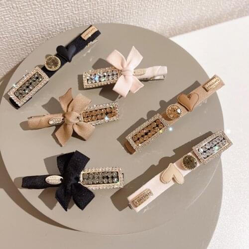 Adult Women Hairpins Hair clips Barrettes Korean Handmade Wool Pearl 5 Fall Winter Head wear Accessories Lady Office-ED-W13