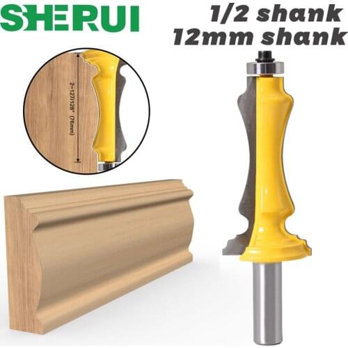 SHERUI 1PC Door & Window Casing Router Bit - 1/2" 12mmShank Line knife door knife Woodworking cutter Tenon Cutter for Woodworkin