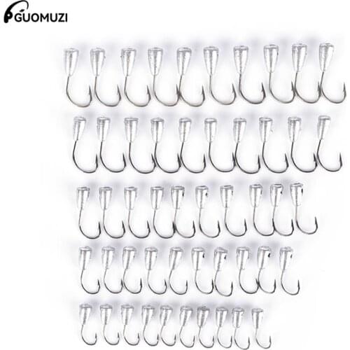 10pcs Japan Overturned Hook Tin Jig Head Stand Hooks Titanium Tungsten Barbed Fishhook 2#/4#/6